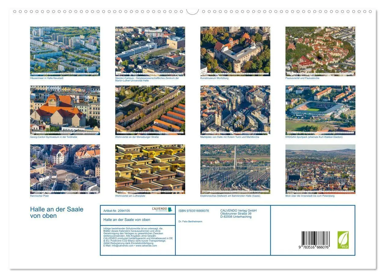 Bild: 9783516666076 | Halle an der Saale von oben (hochwertiger Premium Wandkalender 2026...