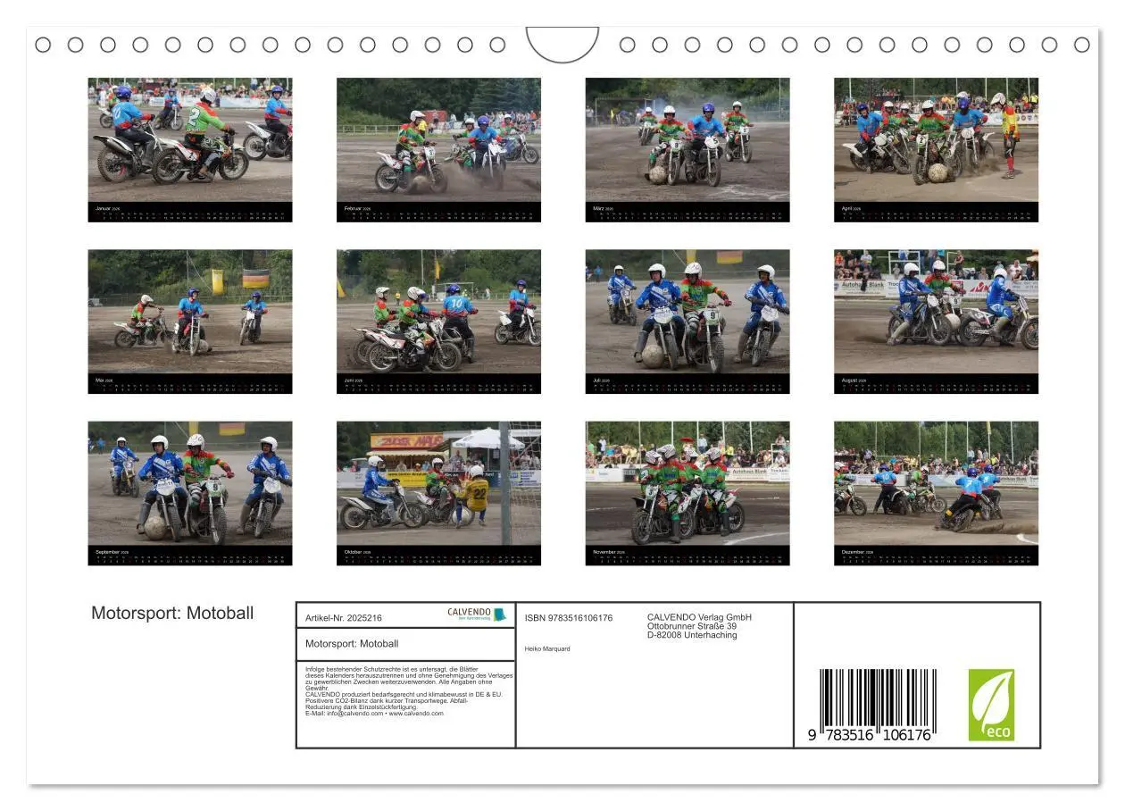 Bild: 9783516106176 | Motorsport: Motoball (Wandkalender 2026 DIN A4 quer), CALVENDO...