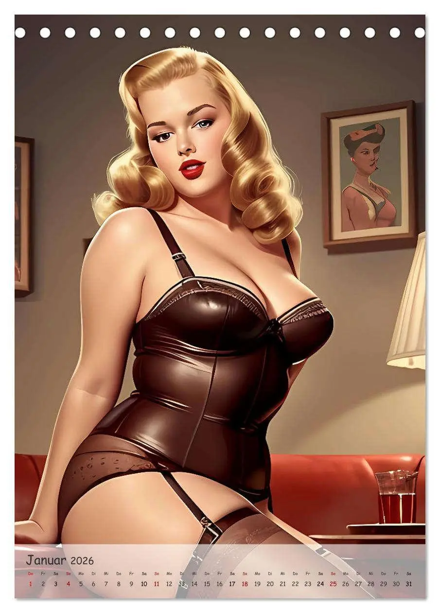 Bild: 9783516276176 | Pin-up Girls - Retro Glamour (Tischkalender 2026 DIN A5 hoch),...
