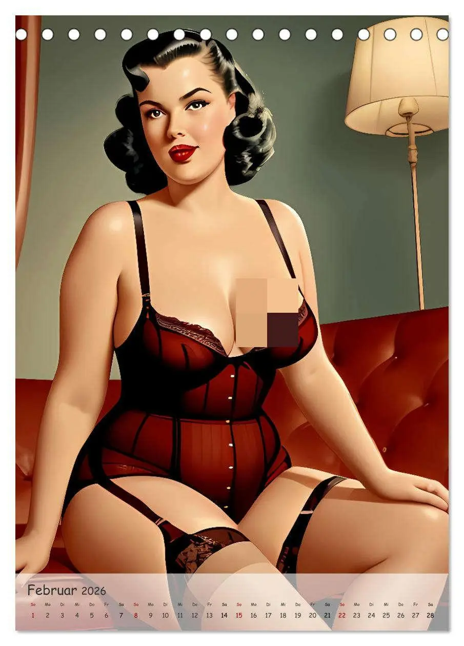 Bild: 9783516276176 | Pin-up Girls - Retro Glamour (Tischkalender 2026 DIN A5 hoch),...