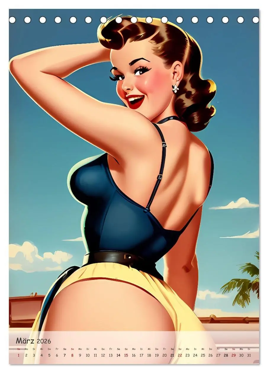Bild: 9783516276176 | Pin-up Girls - Retro Glamour (Tischkalender 2026 DIN A5 hoch),...