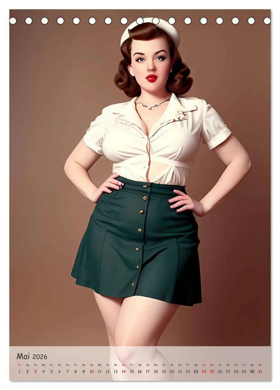 Bild: 9783516276176 | Pin-up Girls - Retro Glamour (Tischkalender 2026 DIN A5 hoch),...