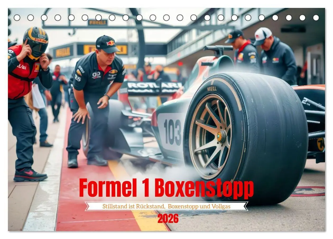 Cover: 9783516726176 | Formel 1 Boxenstopp (Tischkalender 2026 DIN A5 quer), CALVENDO...