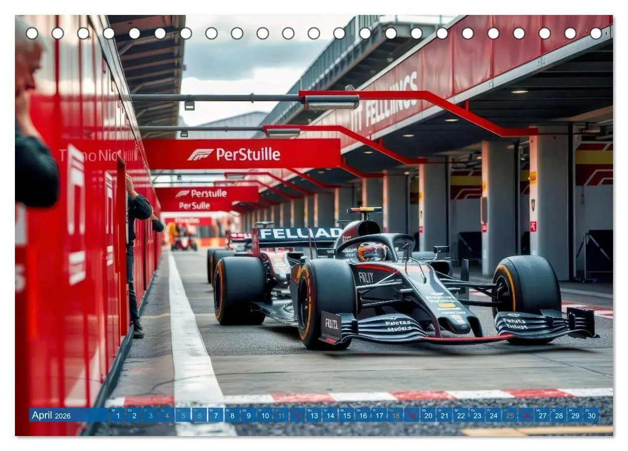 Bild: 9783516726176 | Formel 1 Boxenstopp (Tischkalender 2026 DIN A5 quer), CALVENDO...