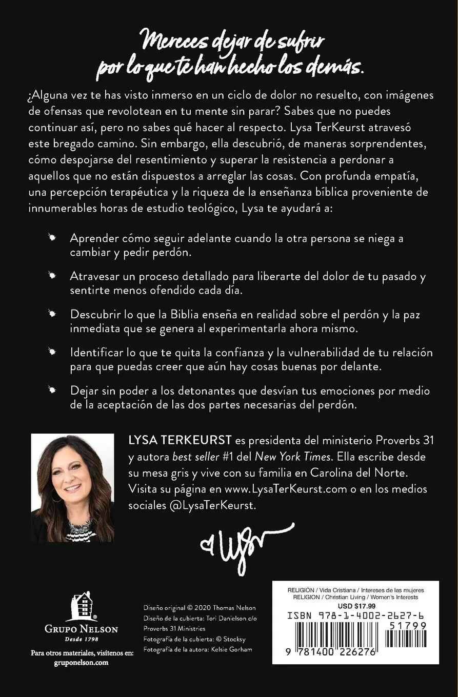 Rückseite: 9781400226276 | Perdona Lo Que No Puedes Olvidar | Lysa Terkeurst | Taschenbuch | 2020