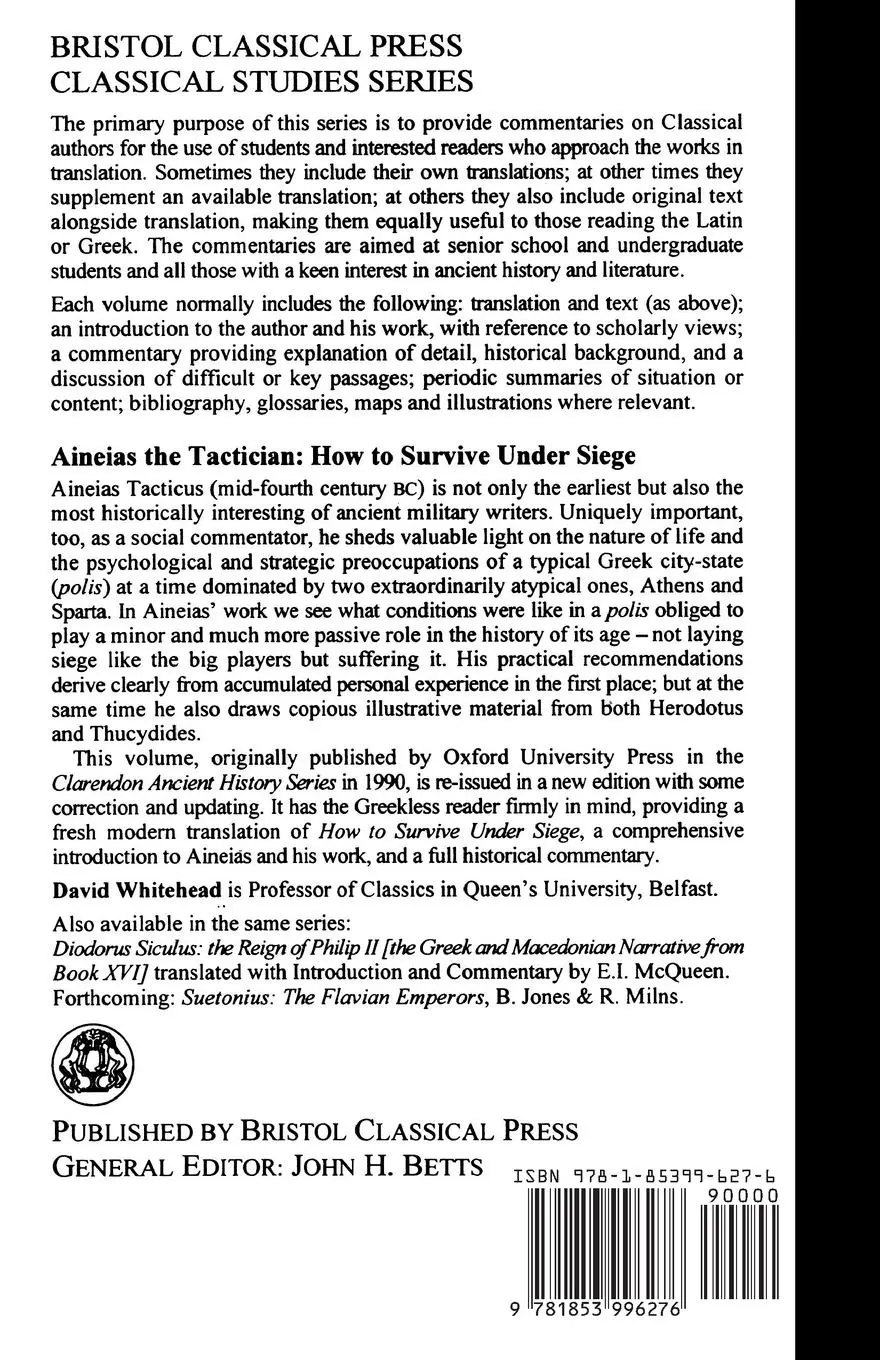 Rückseite: 9781853996276 | Aineias the Tactician | How to Survive Under Siege | Aeneas | Buch