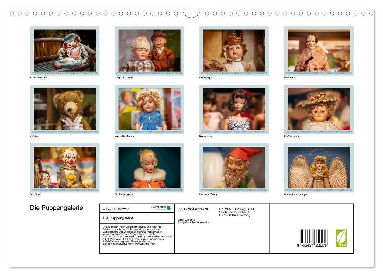 Bild: 9783457556276 | Die Puppengalerie (Wandkalender 2026 DIN A3 quer), CALVENDO...