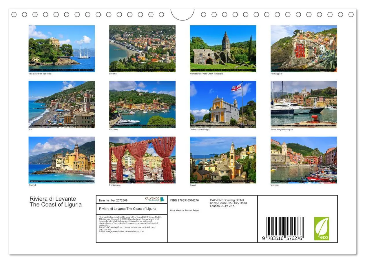 Bild: 9783516576276 | Riviera di Levante The Coast of Liguria (Wall Calendar 2026 DIN A4...