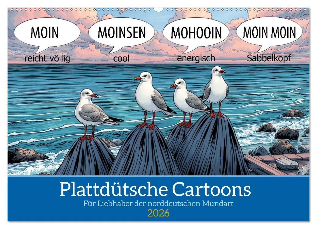 Cover: 9783516646276 | Plattdütsche Cartoons (Wandkalender 2026 DIN A2 quer), CALVENDO...