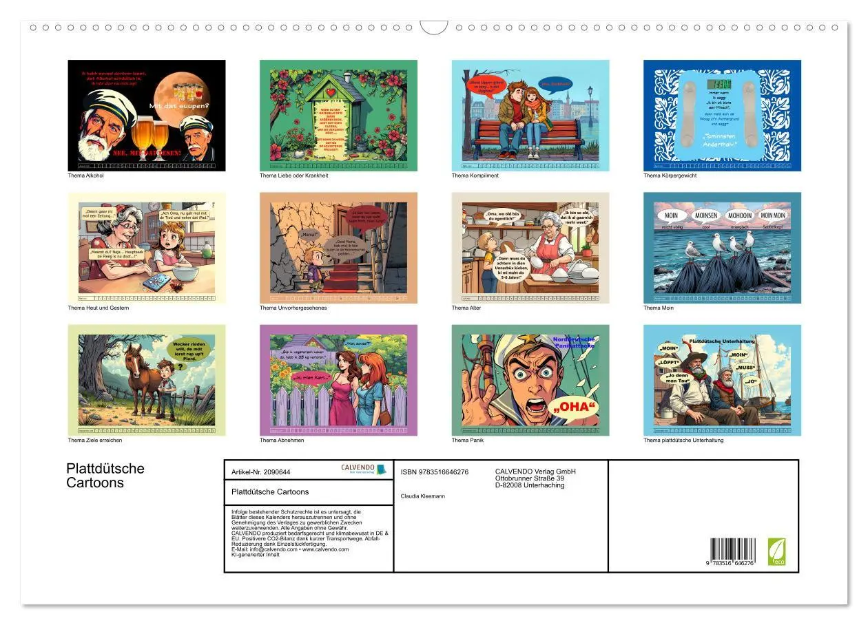 Bild: 9783516646276 | Plattdütsche Cartoons (Wandkalender 2026 DIN A2 quer), CALVENDO...