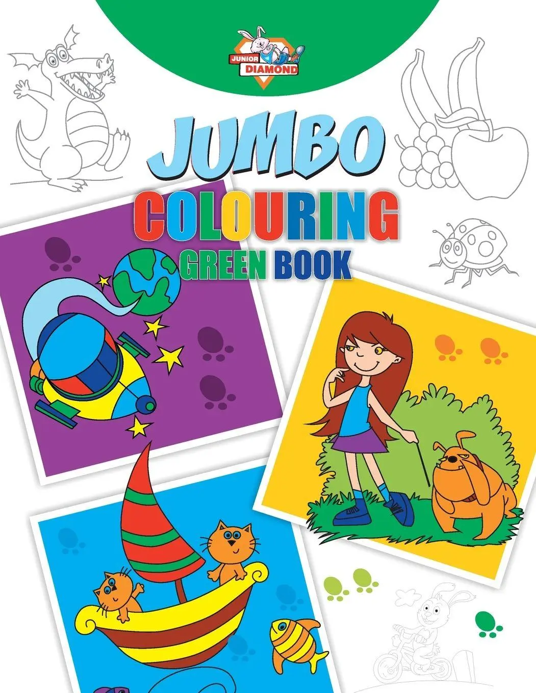 Cover: 9789384906276 | Jumbo Colouring Green Book for 4 to 8 years old Kids Best Gift to...