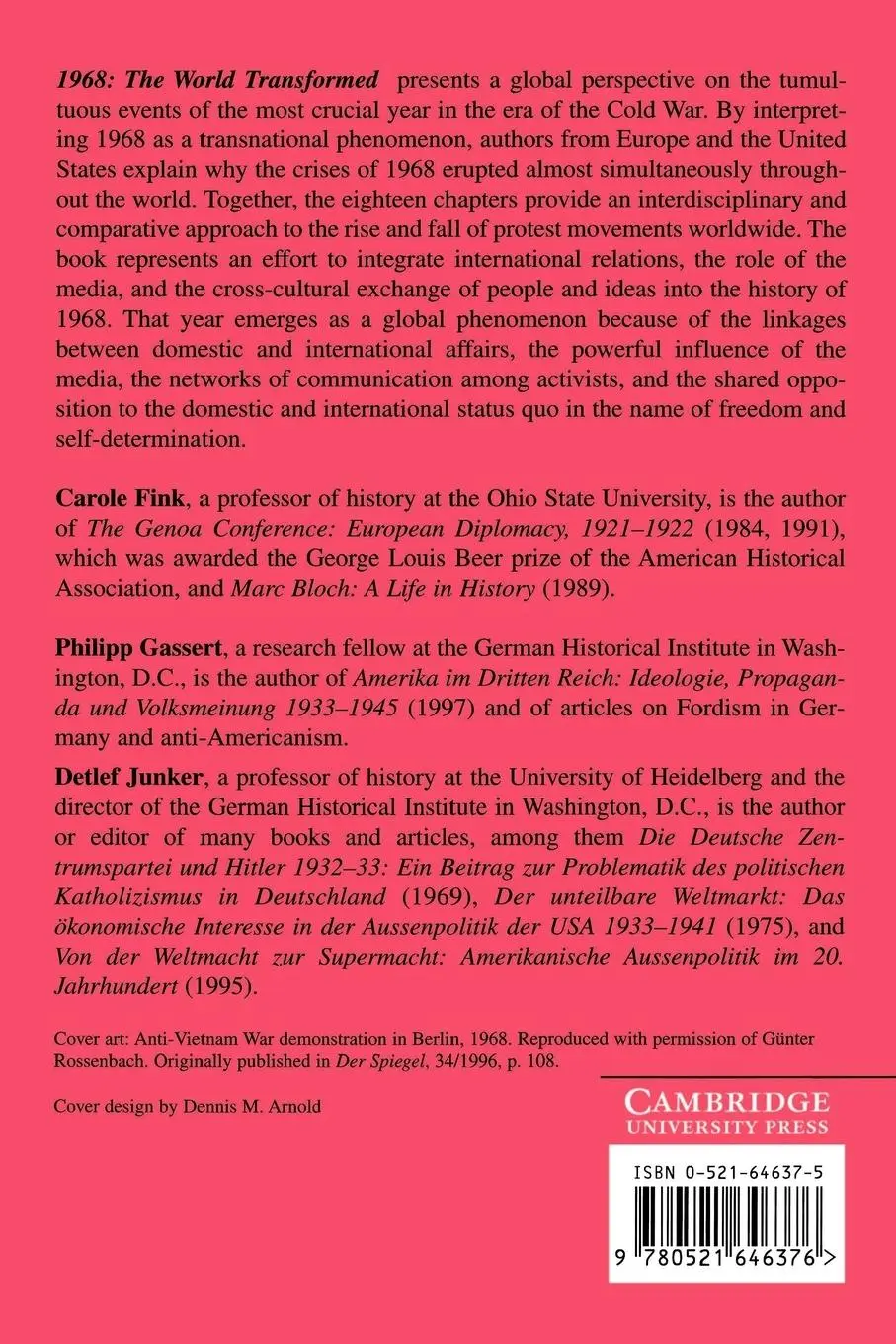 Rückseite: 9780521646376 | 1968 | The World Transformed | Carole Fink (u. a.) | Taschenbuch