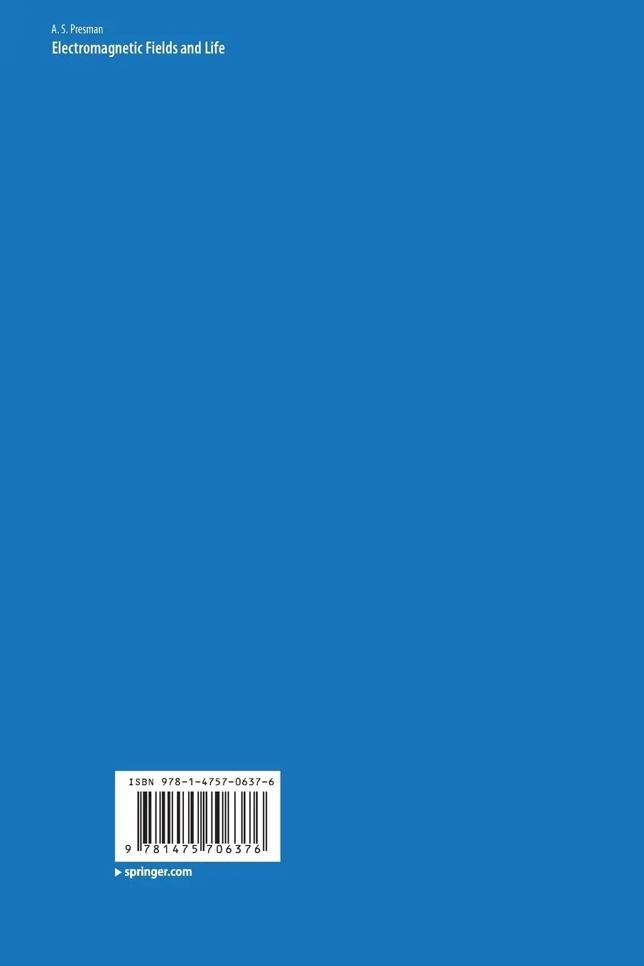 Rückseite: 9781475706376 | Electromagnetic Fields and Life | A. Presman | Taschenbuch | xix