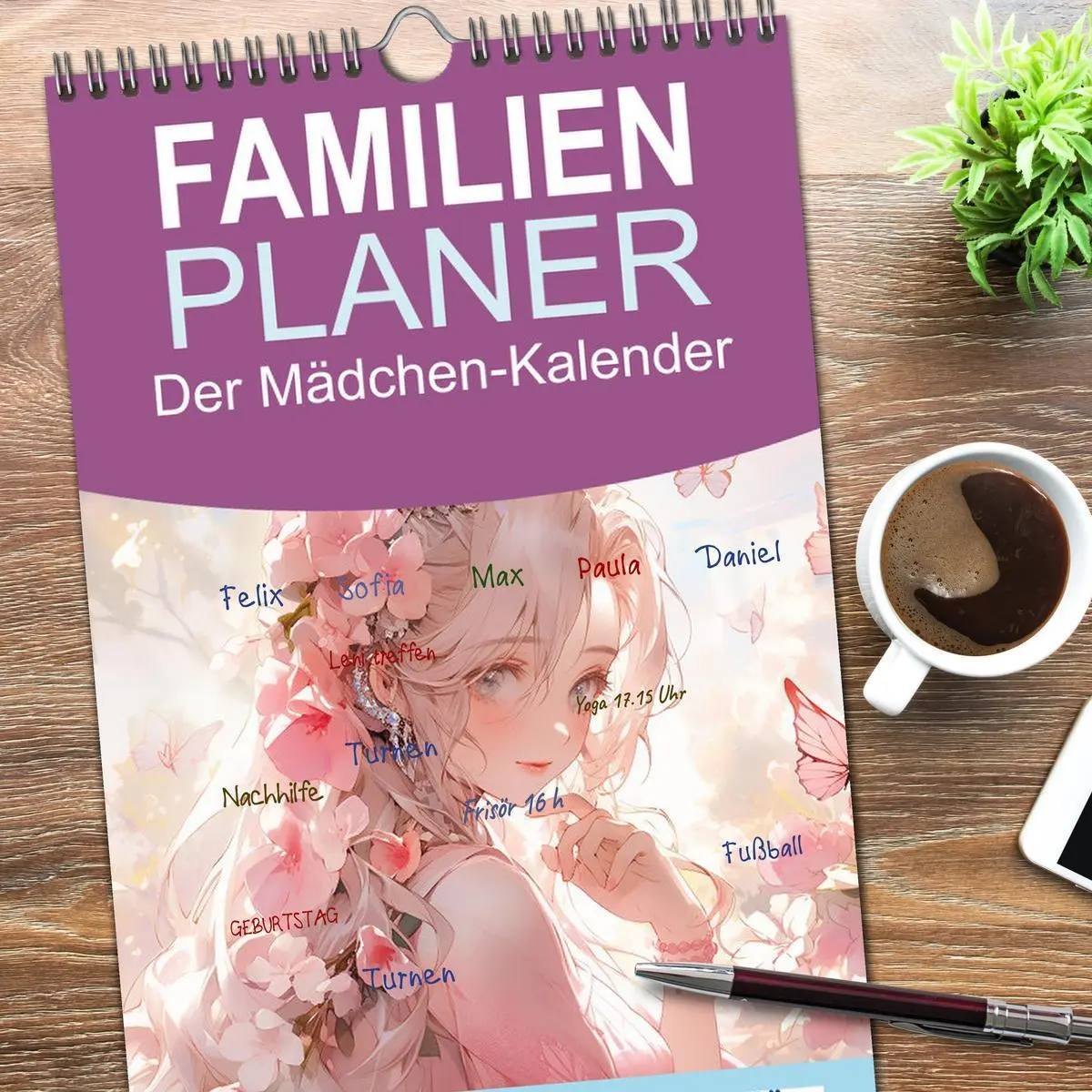 Bild: 9783516496376 | Familienplaner 2026 - Der Mädchen-Kalender mit 5 Spalten...