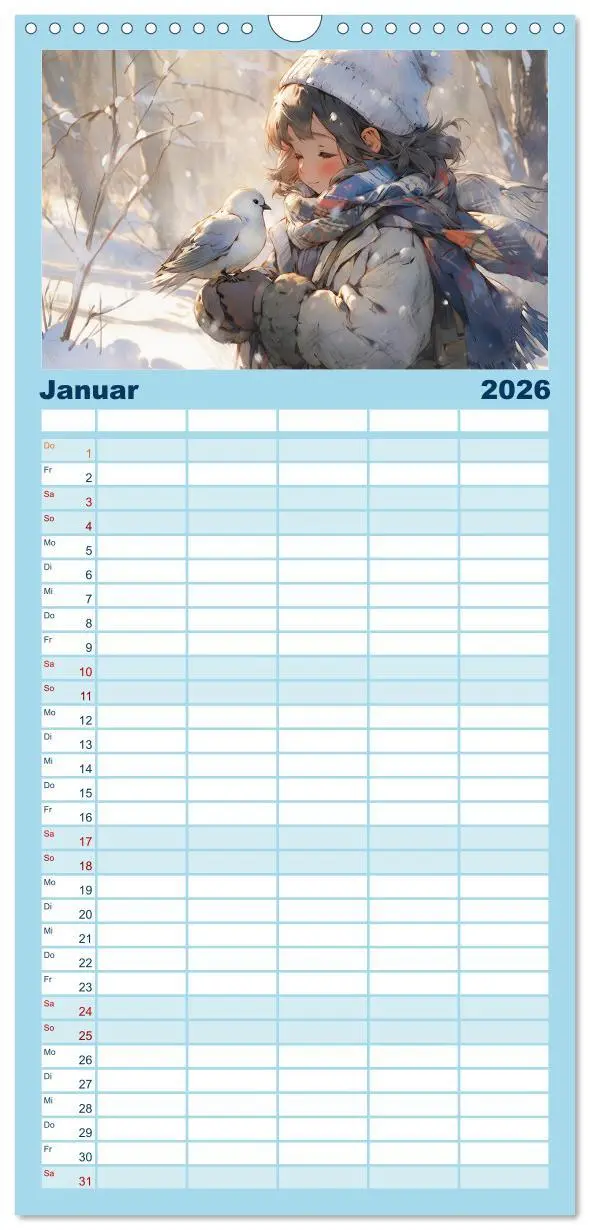 Bild: 9783516496376 | Familienplaner 2026 - Der Mädchen-Kalender mit 5 Spalten...