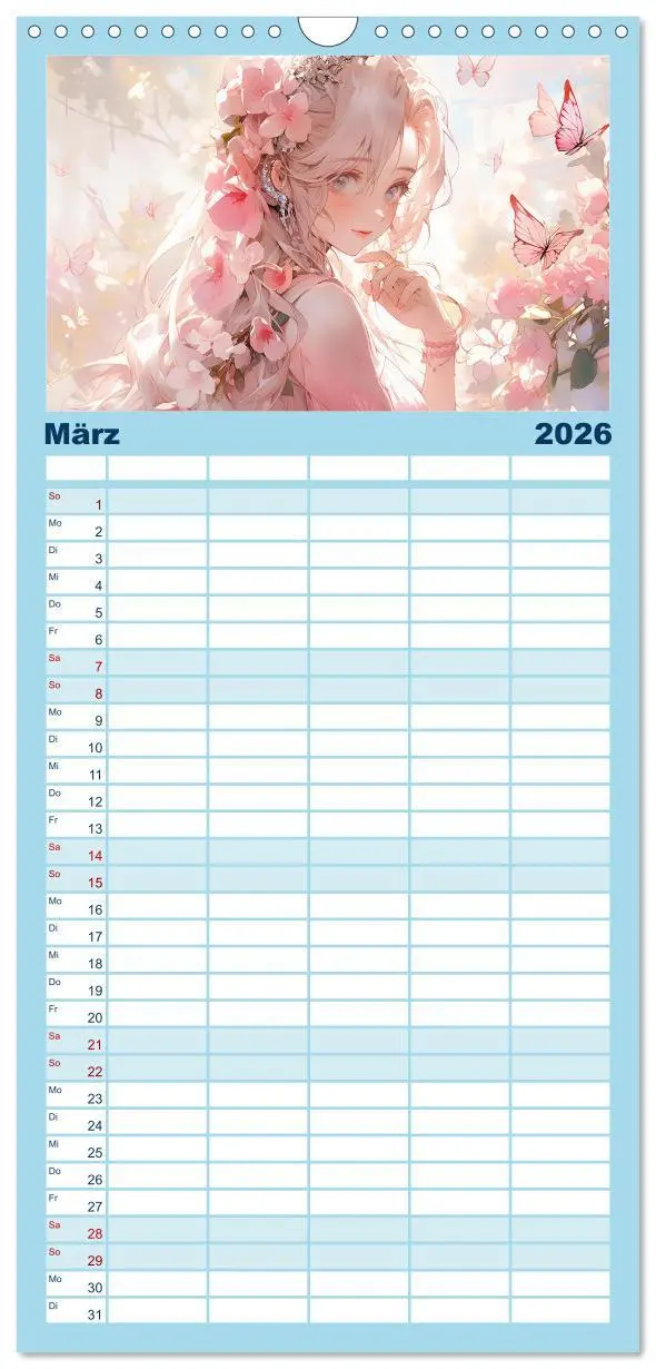 Bild: 9783516496376 | Familienplaner 2026 - Der Mädchen-Kalender mit 5 Spalten...