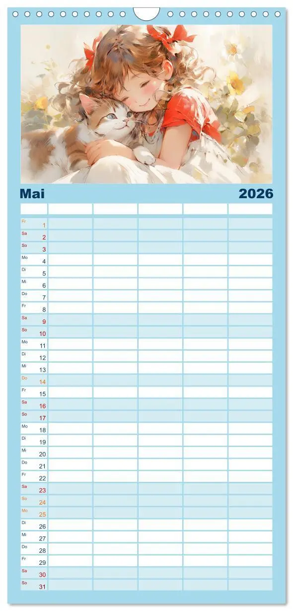 Bild: 9783516496376 | Familienplaner 2026 - Der Mädchen-Kalender mit 5 Spalten...