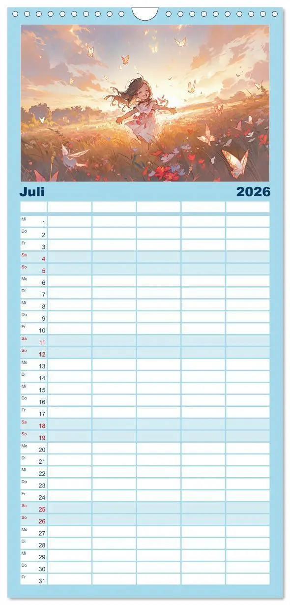 Bild: 9783516496376 | Familienplaner 2026 - Der Mädchen-Kalender mit 5 Spalten...