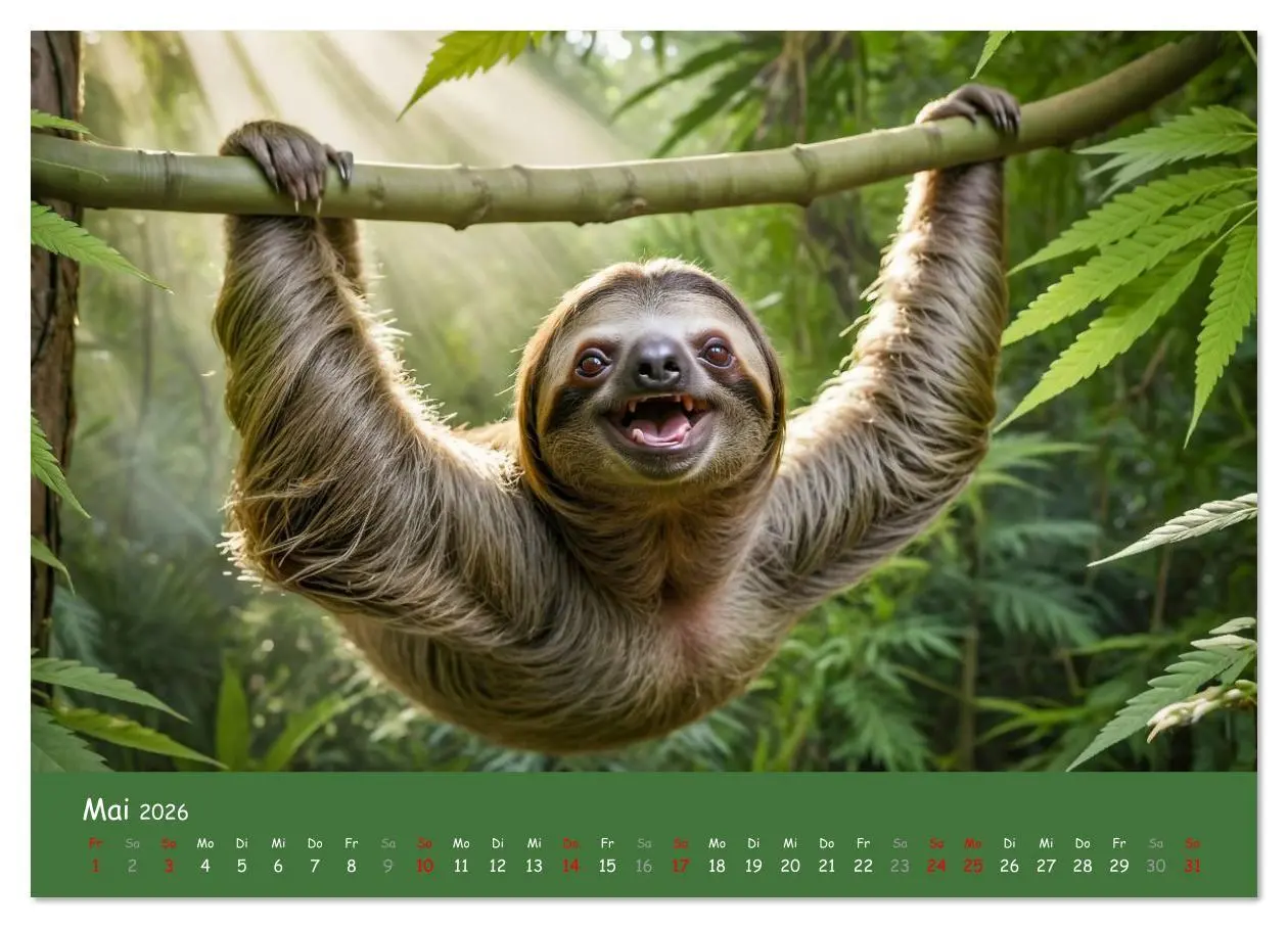 Bild: 9783516636376 | Tiere auf Gras - Der verrückte Cannabis-Kalender voller bekiffter...