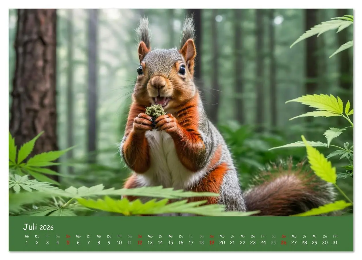 Bild: 9783516636376 | Tiere auf Gras - Der verrückte Cannabis-Kalender voller bekiffter...