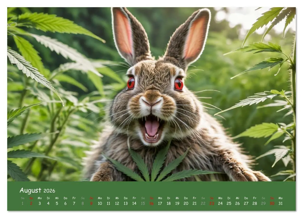 Bild: 9783516636376 | Tiere auf Gras - Der verrückte Cannabis-Kalender voller bekiffter...