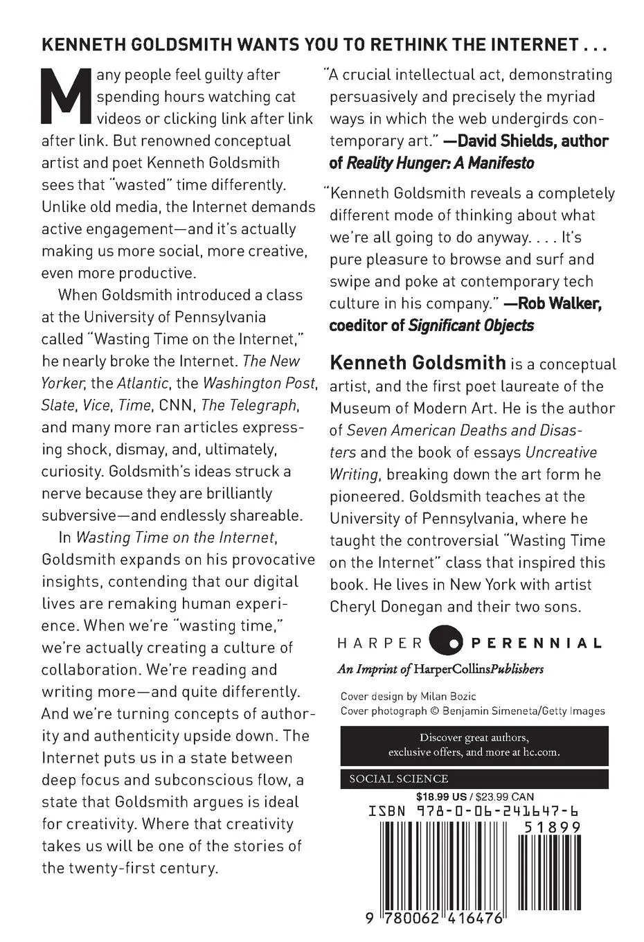 Rückseite: 9780062416476 | Wasting Time on the Internet | Kenneth Goldsmith | Taschenbuch | 2016