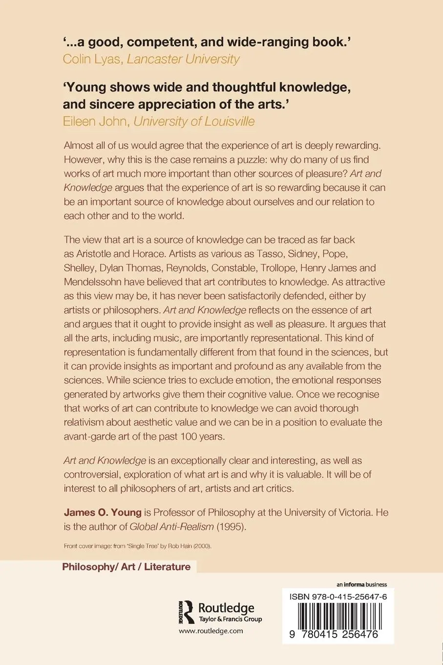 Rückseite: 9780415256476 | Art and Knowledge | James O. Young | Taschenbuch | Englisch | 2001
