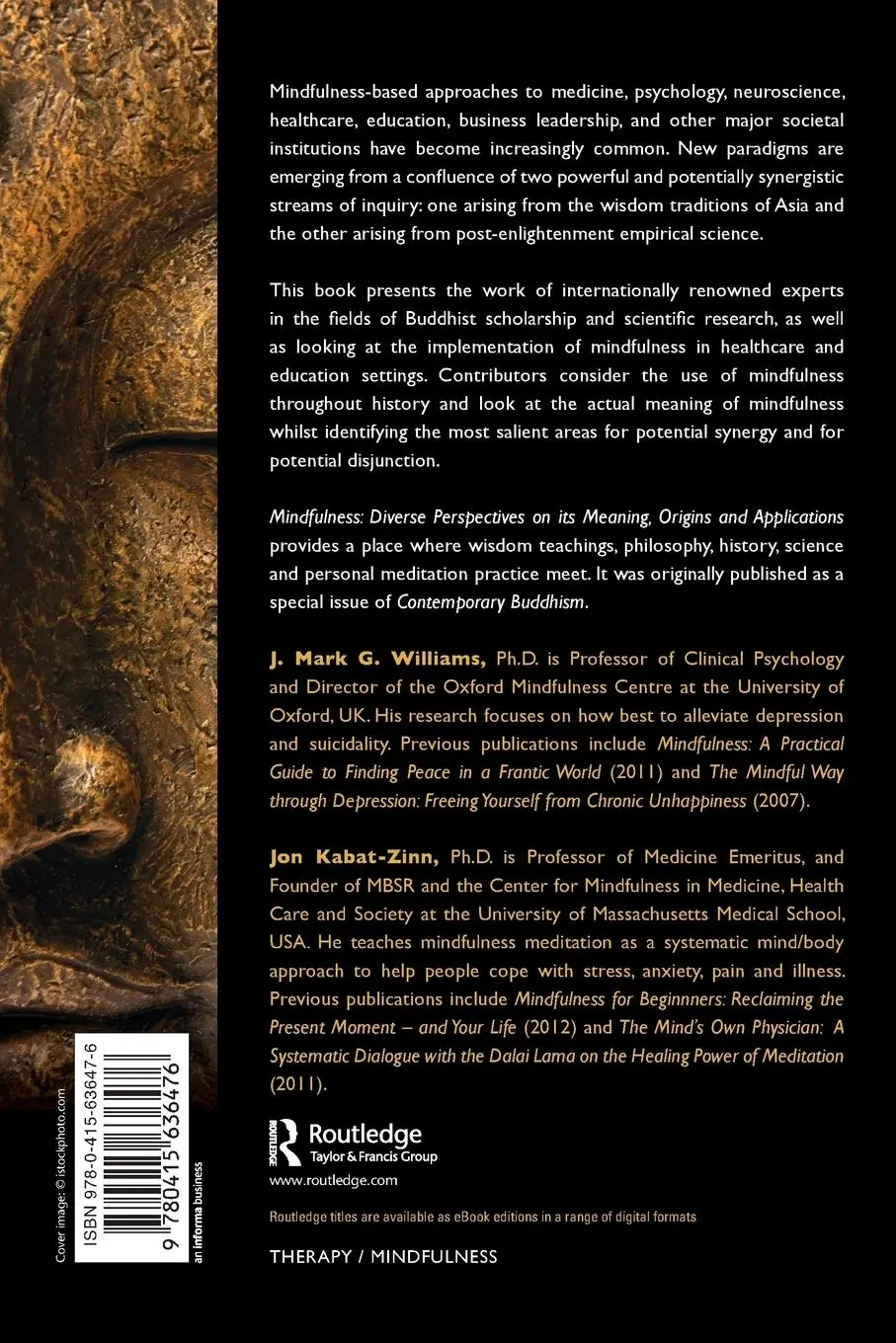 Rückseite: 9780415636476 | Mindfulness | J. Mark G. Williams (u. a.) | Taschenbuch | Englisch