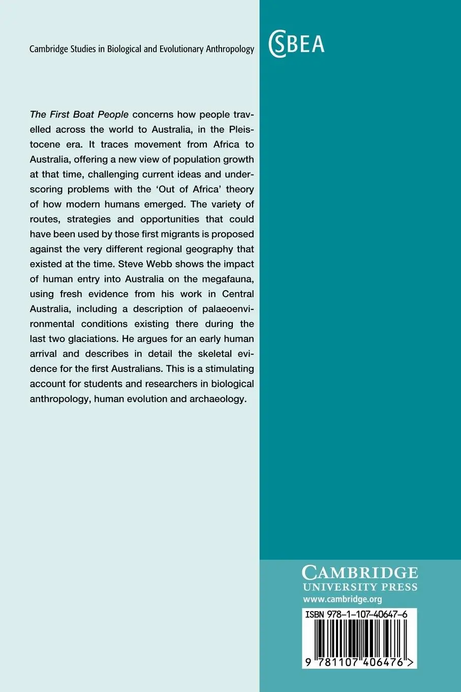 Rückseite: 9781107406476 | The First Boat People | S. G. Webb | Taschenbuch | Englisch | 2012