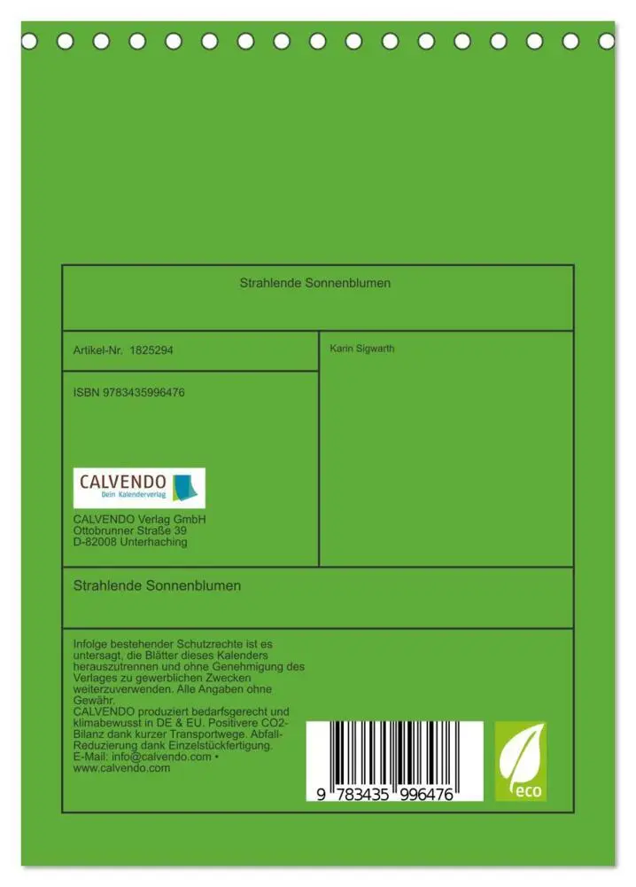 Bild: 9783435996476 | Strahlende Sonnenblumen (Tischkalender 2025 DIN A5 hoch), CALVENDO...