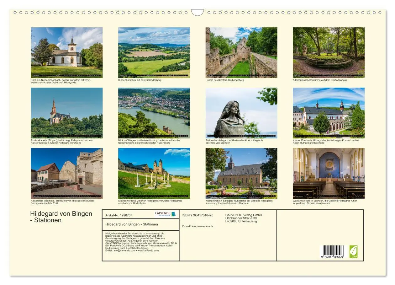 Bild: 9783457846476 | Hildegard von Bingen - Stationen (Wandkalender 2026 DIN A2 quer),...