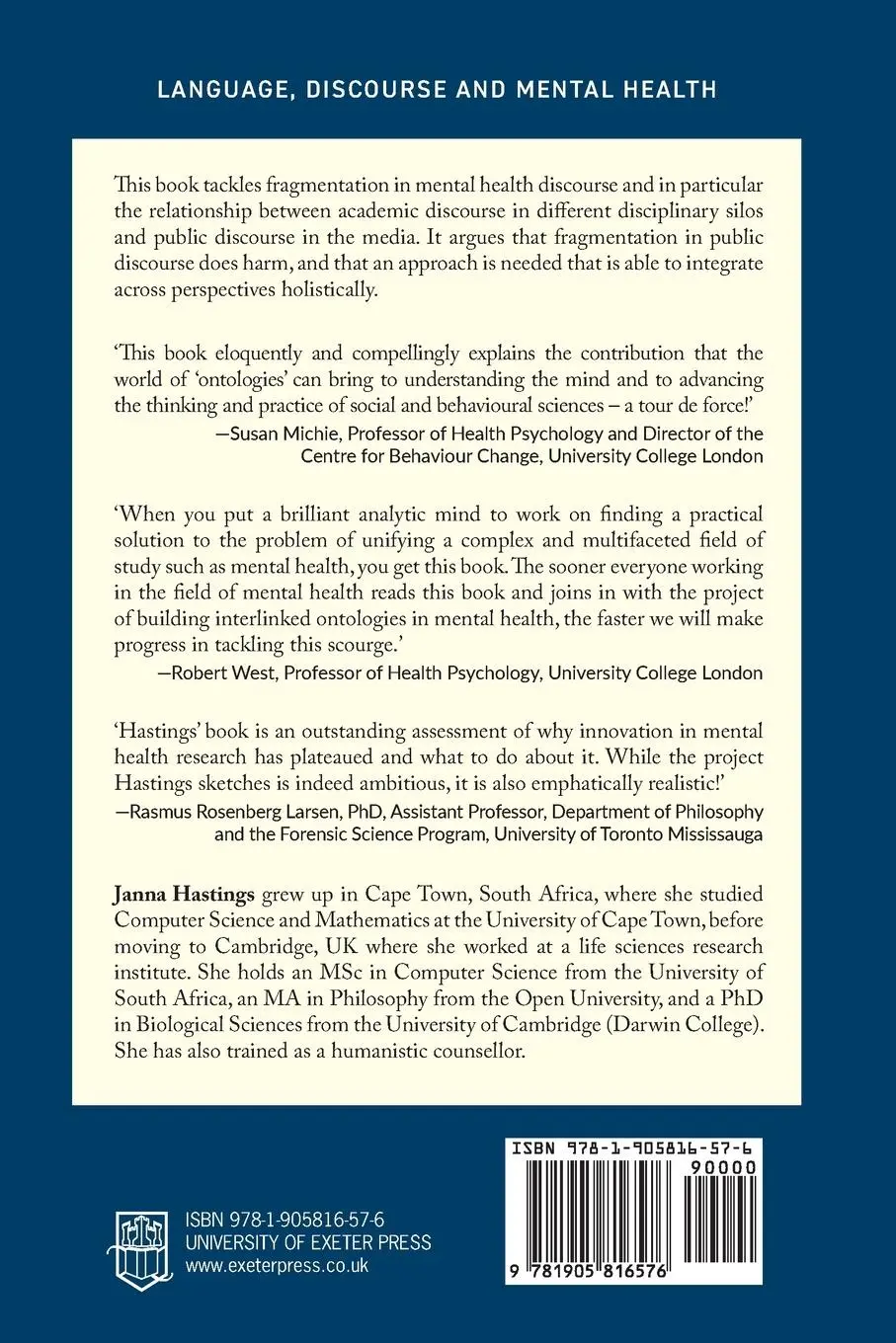 Rückseite: 9781905816576 | Mental Health Ontologies | Janna Hastings | Taschenbuch | Englisch