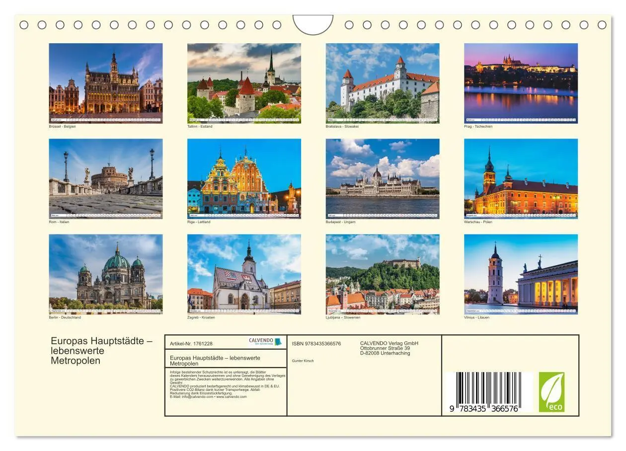 Bild: 9783435366576 | Europas Hauptstädte - lebenswerte Metropolen (Wandkalender 2025 DIN...