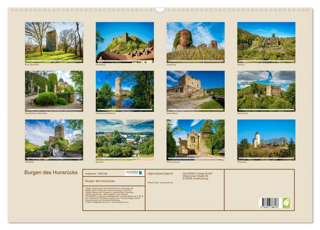 Bild: 9783457386576 | Burgen des Hunsrücks (Wandkalender 2026 DIN A2 quer), CALVENDO...
