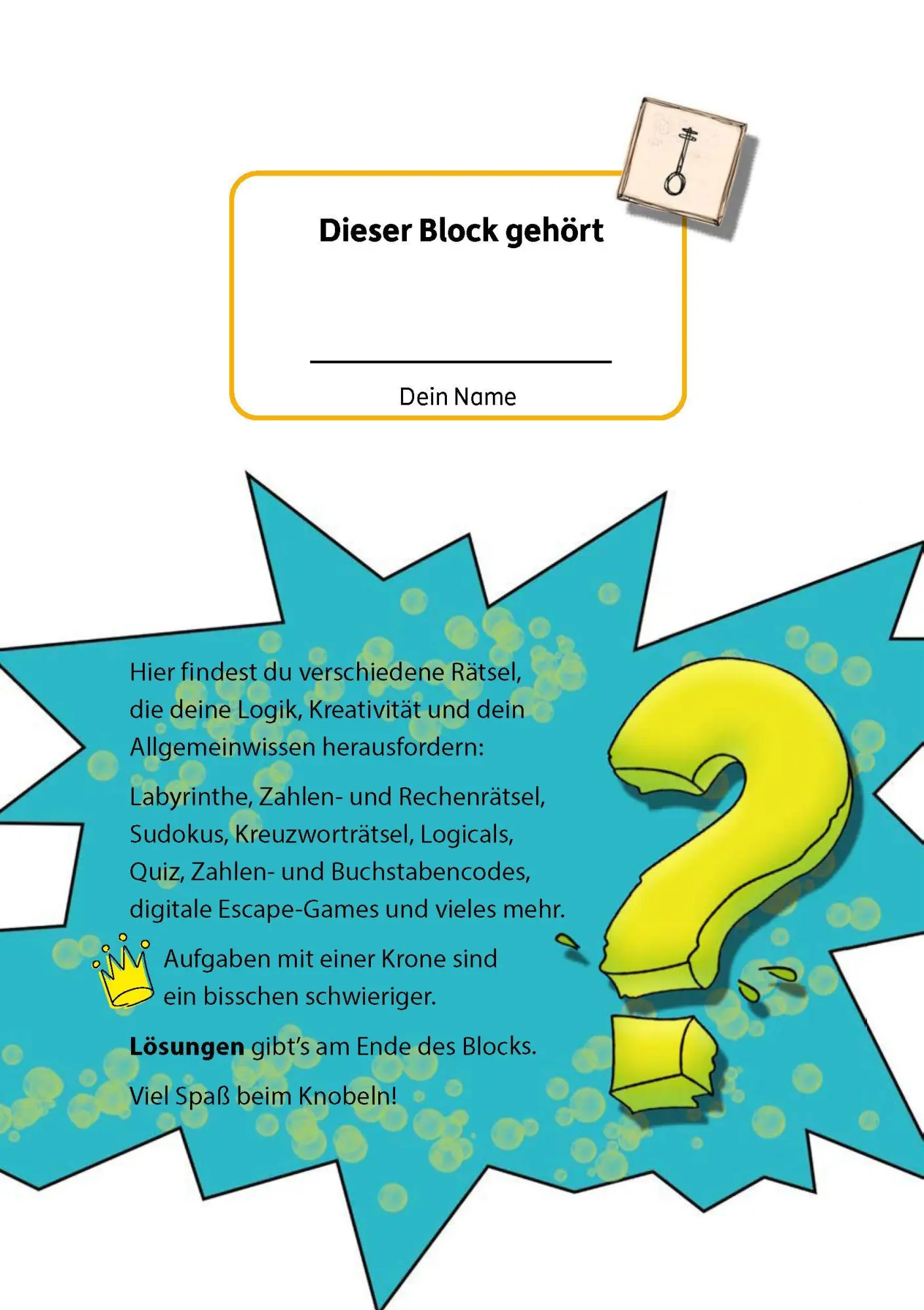 Bild: 9783881006576 | Rätselblock ab 12 Jahre, Band 2 | Joshua Schulz | Taschenbuch | 64 S.