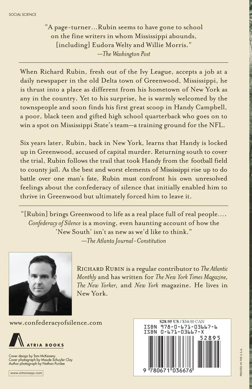 Rückseite: 9780671036676 | Confederacy of Silence | A True Tale of the New Old South | Rubin