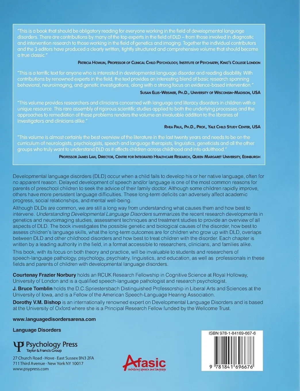 Rückseite: 9781841696676 | Understanding Developmental Language Disorders | Norbury (u. a.)