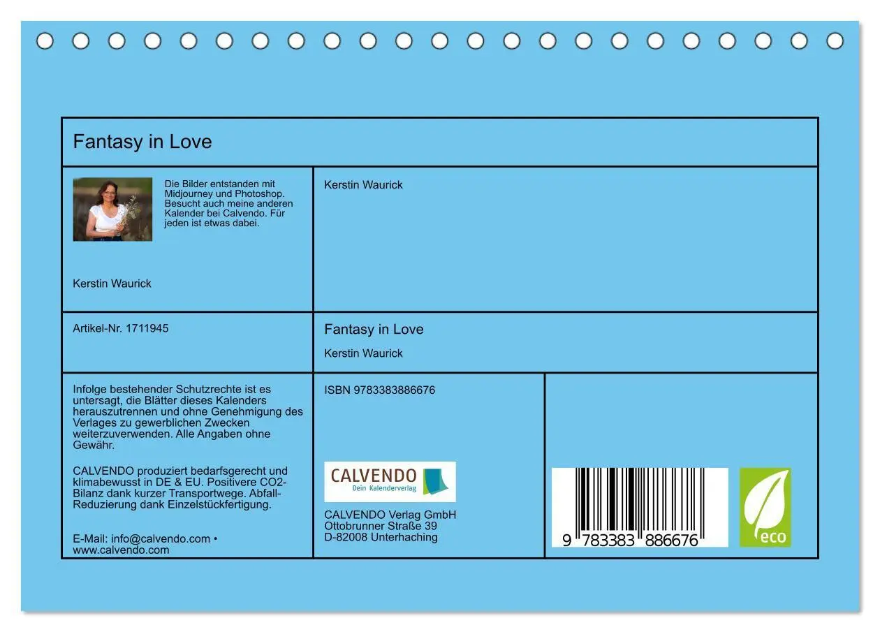 Bild: 9783383886676 | Fantasy in Love (Tischkalender 2025 DIN A5 quer), CALVENDO...
