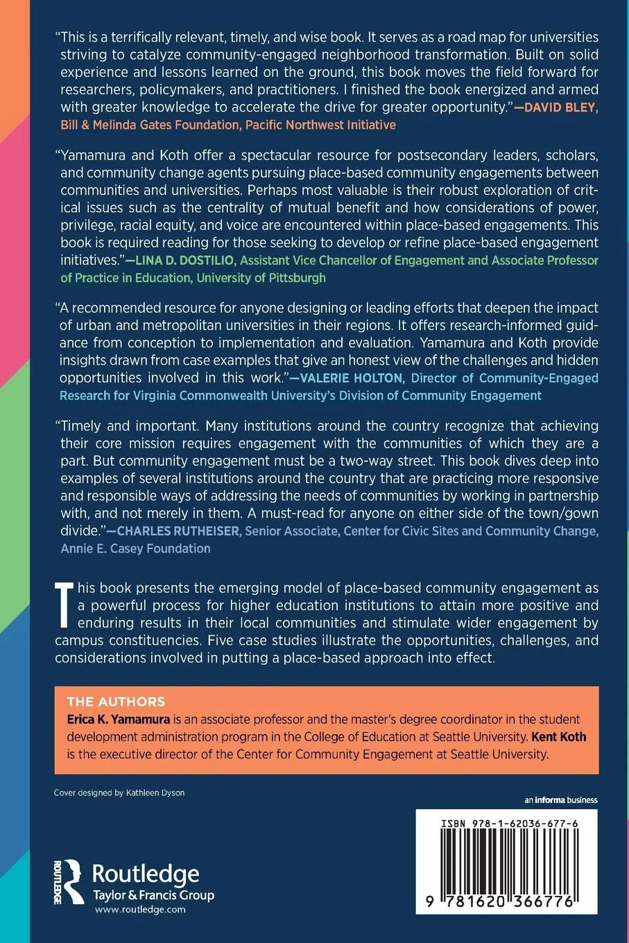 Rückseite: 9781620366776 | Place-Based Community Engagement in Higher Education | Taschenbuch