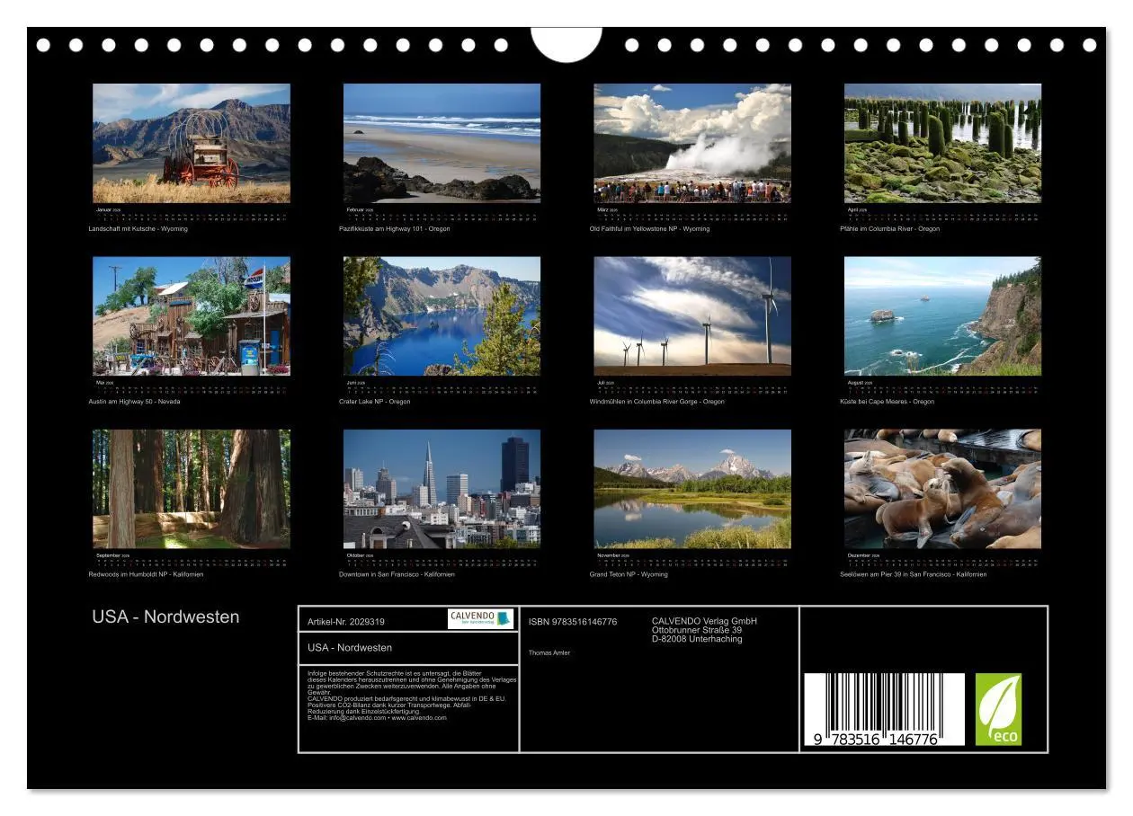 Bild: 9783516146776 | USA - Nordwesten (Wandkalender 2026 DIN A4 quer), CALVENDO...