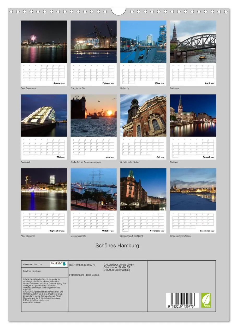 Bild: 9783516456776 | Schönes Hamburg (Wandkalender 2026 DIN A3 hoch), CALVENDO...