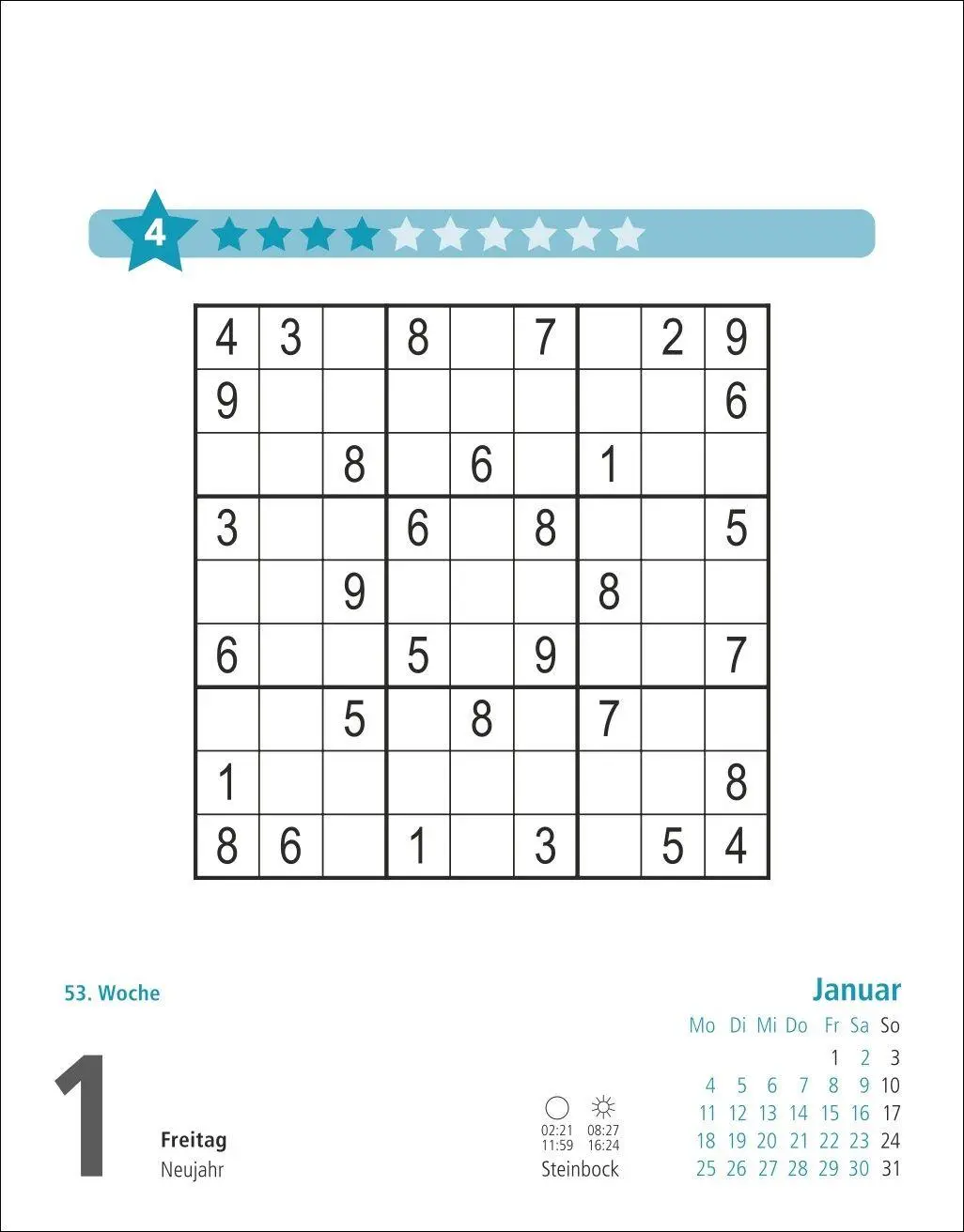 Bild: 9783756416776 | Stefan Heine Sudoku mittel bis schwierig Tagesabreißkalender 2027