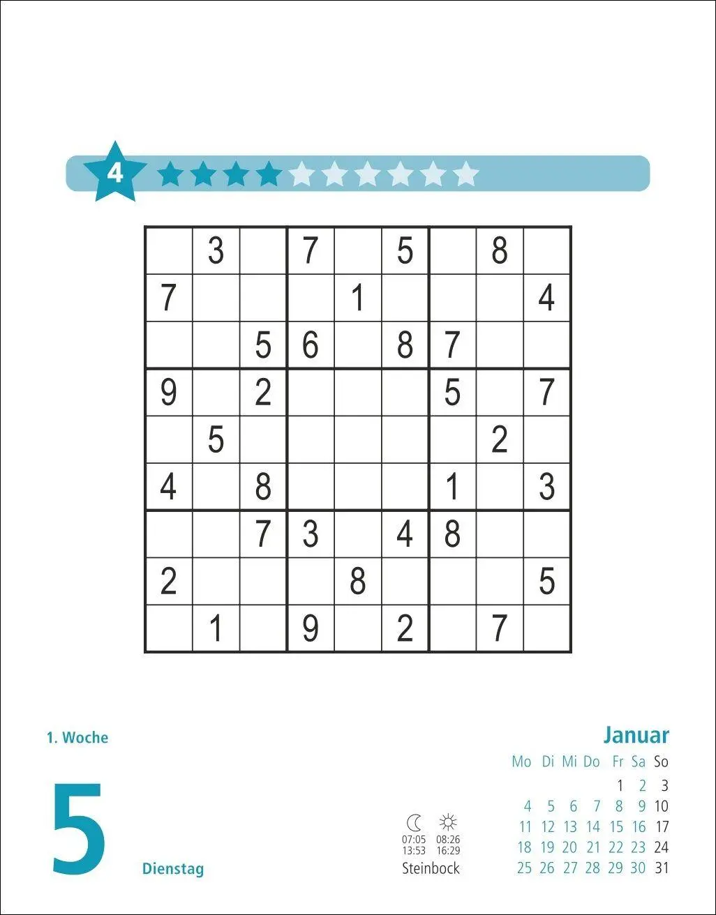 Bild: 9783756416776 | Stefan Heine Sudoku mittel bis schwierig Tagesabreißkalender 2027