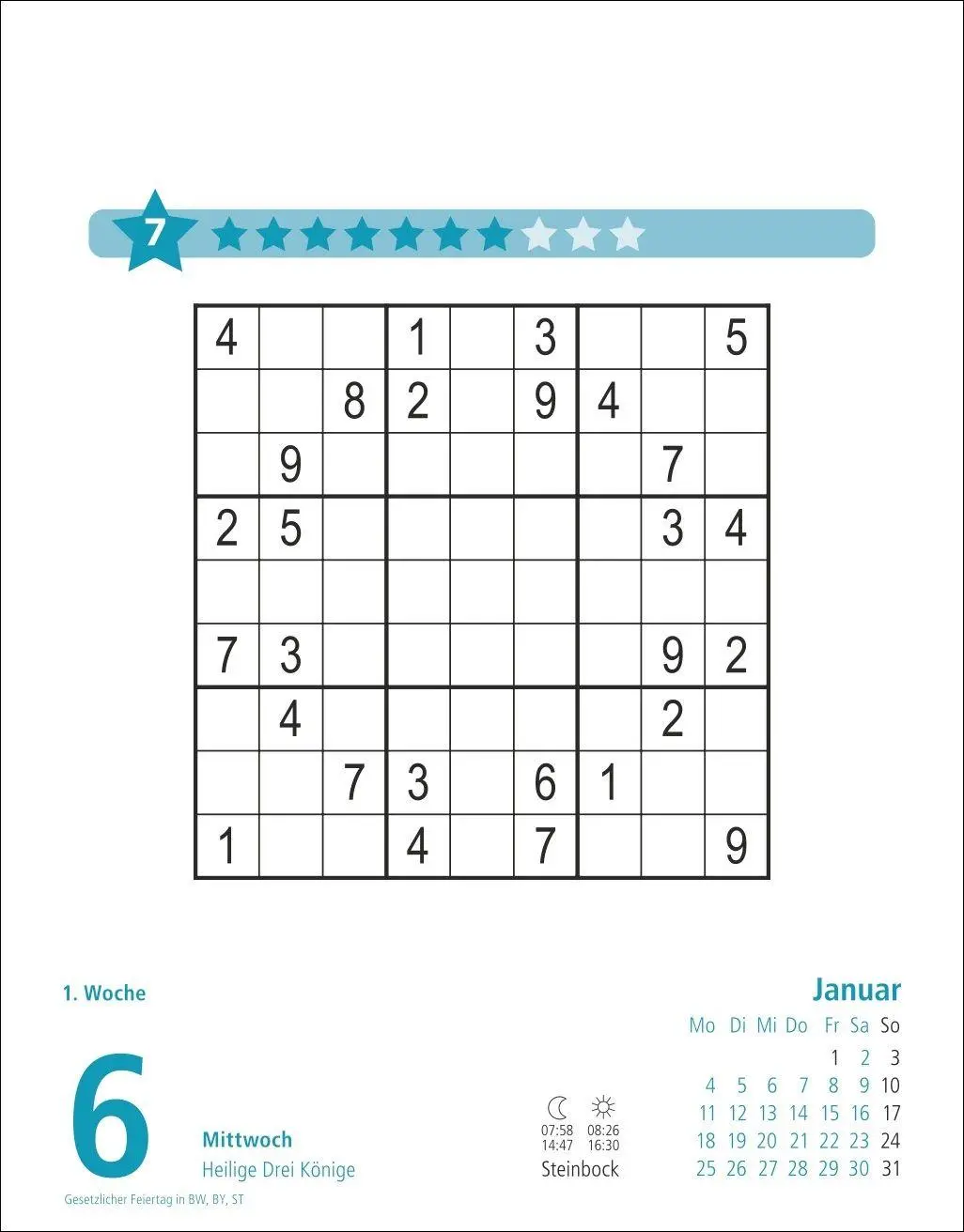 Bild: 9783756416776 | Stefan Heine Sudoku mittel bis schwierig Tagesabreißkalender 2027