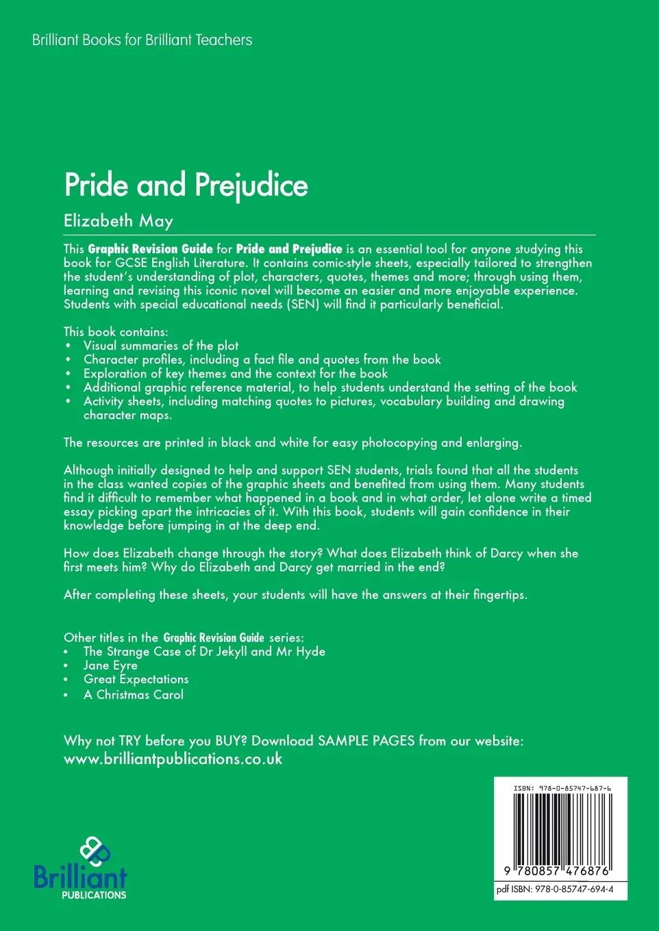 Rückseite: 9780857476876 | Pride and Prejudice | Elizabeth May | Taschenbuch | Englisch | 2018