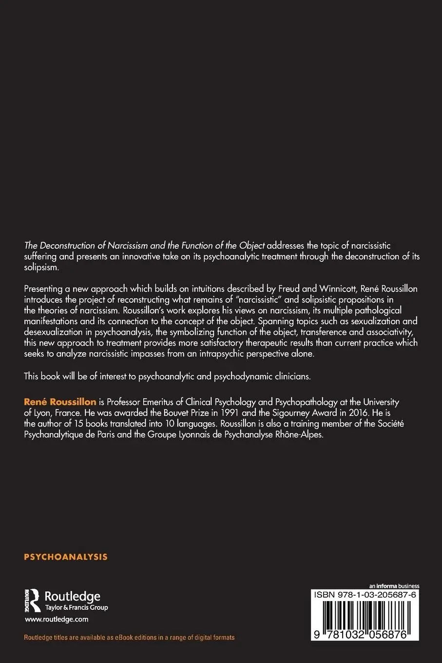 Rückseite: 9781032056876 | The Deconstruction of Narcissism and the Function of the Object | Buch