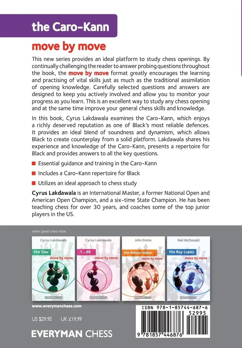 Rückseite: 9781857446876 | The Caro Kann Move by Move | Cyrus Lakdawala | Taschenbuch | Englisch
