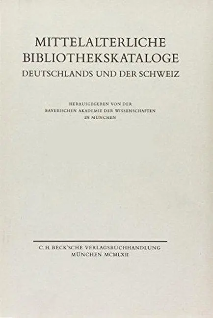 Cover: 9783406006876 | Mittelalterliche Bibliothekskataloge Bd. 3 Tl. 1: Bistum Augsburg