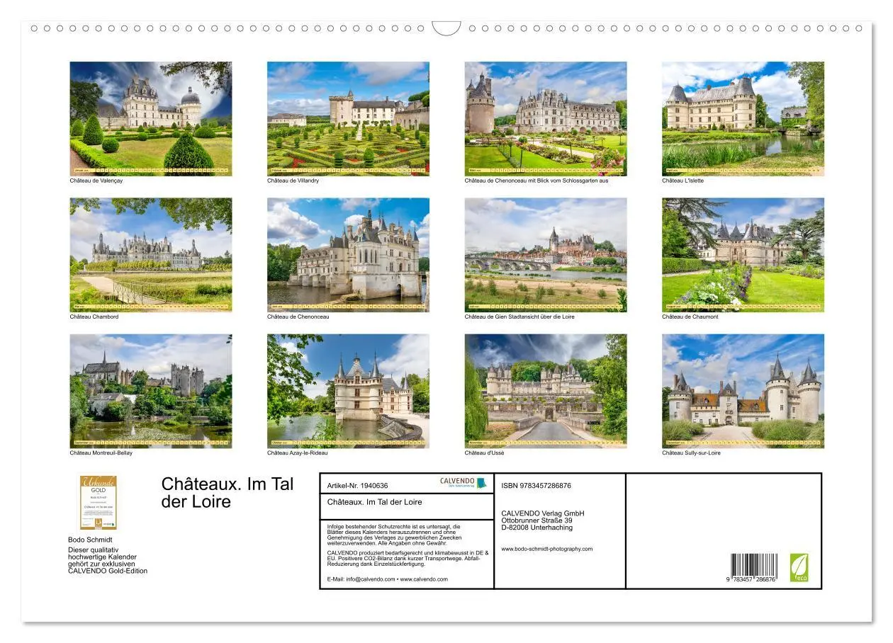 Bild: 9783457286876 | Châteaux. Im Tal der Loire (Wandkalender 2026 DIN A2 quer),...