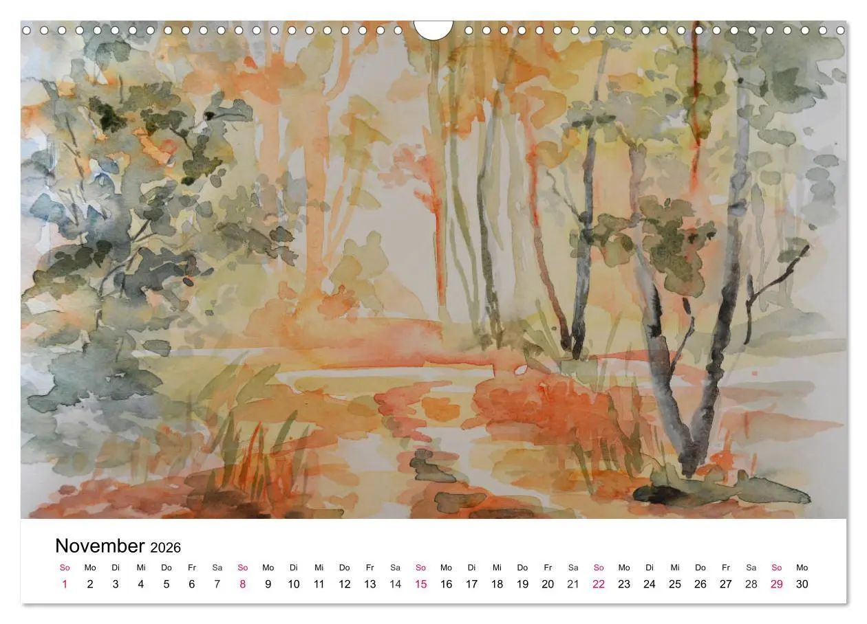 Bild: 9783457976876 | Mit Aquarellen durch das Jahr (Wandkalender 2026 DIN A3 quer),...